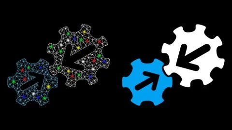 Flare Mesh Carcass Integration Icon with Flare Spots 스톡 일러스트