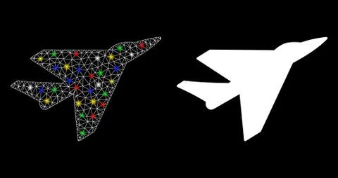 Flare Mesh Carcass Intercepter Icon with Flare Spots Stock Illustration