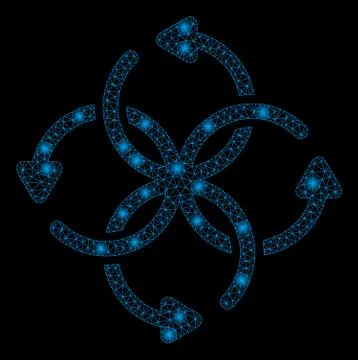 Flare Mesh Carcass Knot Rotation with Flare Spots Illustrazione stock