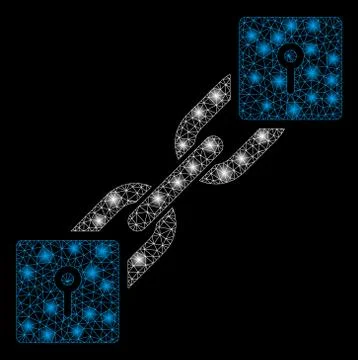 Flare Mesh Carcass Locker Blockchain with Flare Spots Stock Illustration