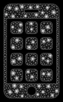 Flare Mesh Carcass Mobile Apps with Flare Spots Stock Illustration