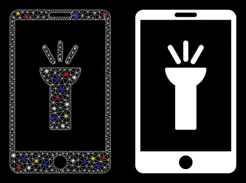 Flare Mesh Carcass Mobile Torch App Icon with Flare Spots イラスト素材