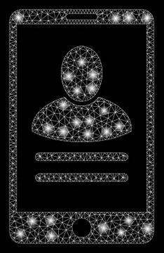Flare Mesh Carcass Mobile User Properties with Flare Spots Illustrazione stock