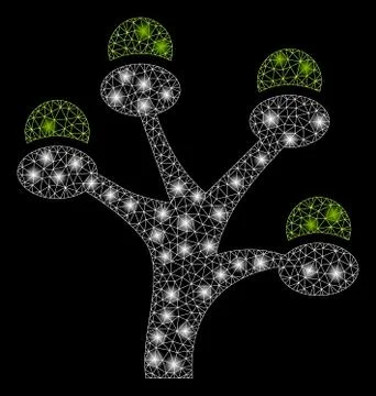 Flare Mesh Carcass Money Tree with Flare Spots Stock Illustration