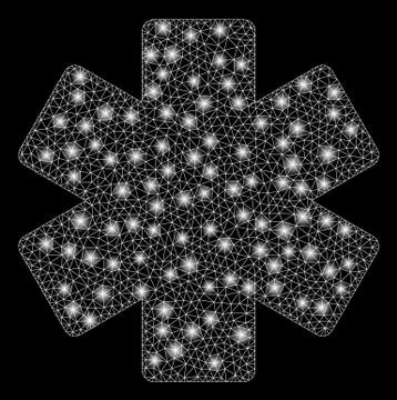 Flare Mesh Carcass Multiply Math Operation with Flare Spots Stock Illustration