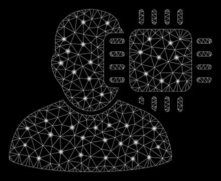 Flare Mesh Carcass Neuro Interface with Flare Spots Stock Illustration