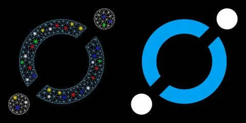 Flare Mesh Carcass Node Link Icon with Flare Spots イラスト素材