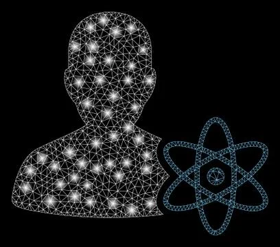 Flare Mesh Carcass Physicist Science with Flare Spots Stock Illustration