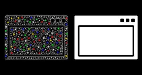 Flare Mesh Carcass Program Application Icon with Flare Spots Illustrazione stock