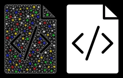 Flare Mesh Carcass Programming Script Page Icon with Flare Spots Stock Illustration