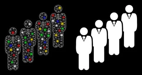 Flare Mesh Carcass Queue Icon with Flare Spots Stock Illustration