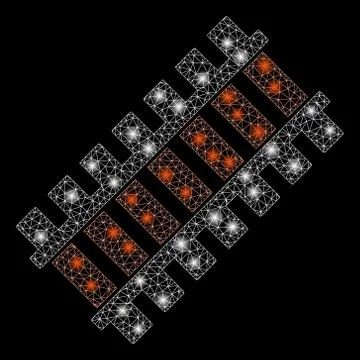 Flare Mesh Carcass Railroad Segment with Light Spots 库存插图
