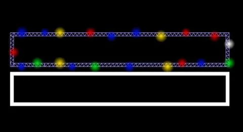 Flare Mesh Carcass Rectangle Frame Icon with Flare Spots Stock Illustration