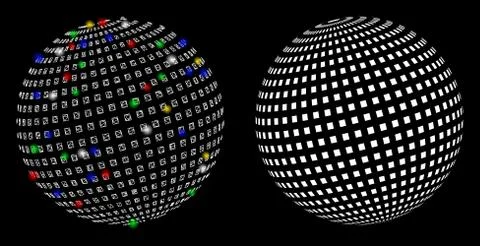Flare Mesh Carcass Square Dotted Abstract Sphere Icon with Flare Spots Stockillustratie
