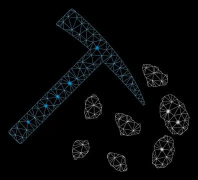 Flare Mesh Carcass Stone Mining Hammer with Flare Spots Stock Illustration