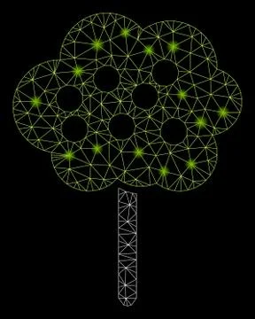 Flare Mesh Carcass Tree with Flare Spots Stock Illustration
