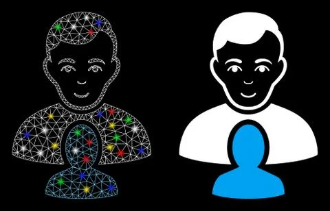 Flare Mesh Carcass User Partner Icon with Flash Spots Stock Illustration