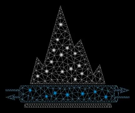 Flare Mesh Carcass VPN Tunnel with Flare Spots Illustrazione stock