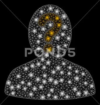 Flare Mesh Network Anonymous Person with Flare Spots Stock Illustration