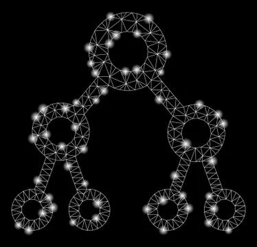 Flare Mesh Network Binary Tree with Light Spots Stockillustratie