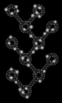 Flare Mesh Network Binary Tree with Light Spots 库存插图