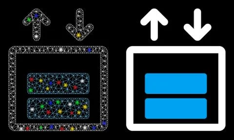 Flare Mesh Network Cargo Elevator Icon with Flare Spots Stock Illustration