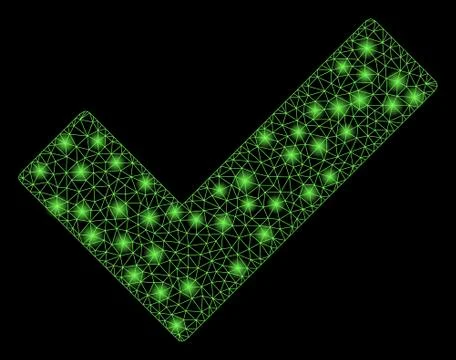 Flare Mesh Network Check Tick with Flare Spots Illustrazione stock