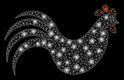 Flare Mesh Network Chicken with Flare Spots Stock Illustration