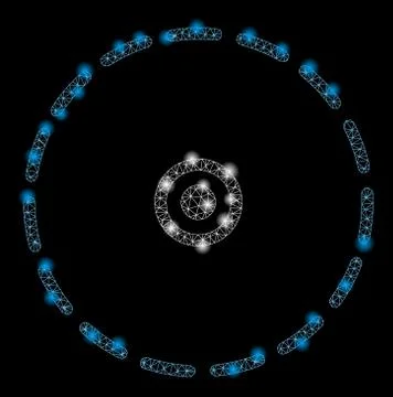 Flare Mesh Network Circle Area with Flare Spots イラスト素材