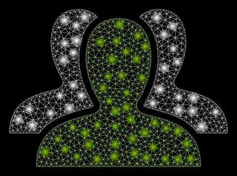 Flare Mesh Network Client Group with Light Spots Illustrazione stock