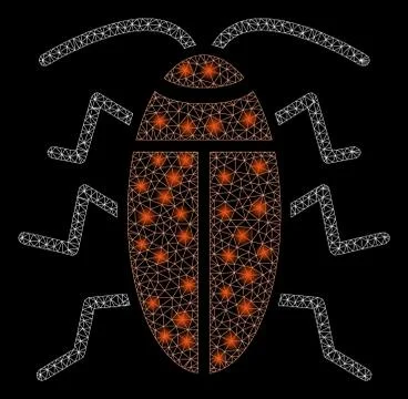 Flare Mesh Network Cockroach with Flare Spots Illustrazione stock