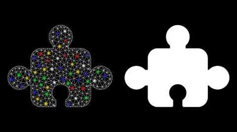 Flare Mesh Network Component Icon with Flare Spots Stock Illustration