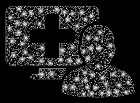 Flare Mesh Network Computer Doctor with Flare Spots Stock Illustration
