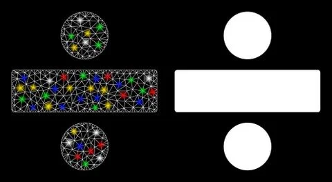Flare Mesh Network Divide Math Operation Icon with Flare Spots イラスト素材