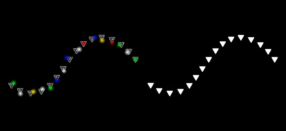 Flare Mesh Network Dotted Function Line Icon with Flare Spots Illustrazione stock