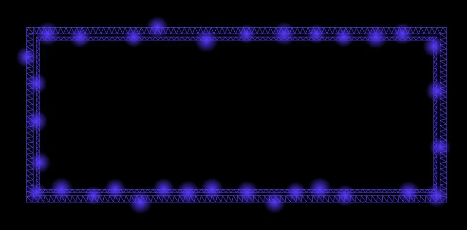 Flare Mesh Network Double Rectangle Frame with Flare Spots Stock Illustration