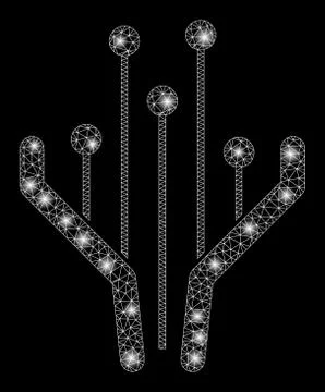 Flare Mesh Network Electronic Filter with Flare Spots 스톡 일러스트