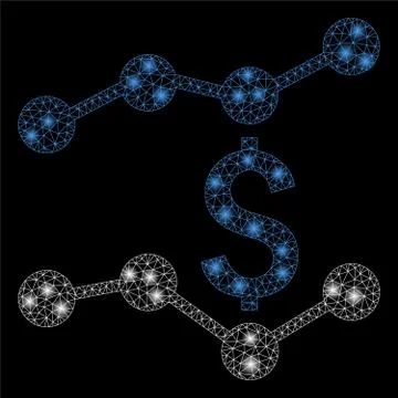 Flare Mesh Network Financial Trends with Flare Spots 스톡 일러스트