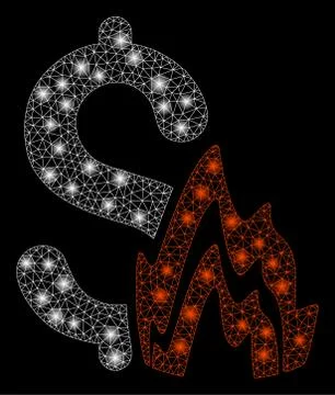 Flare Mesh Network Fire Disaster with Flare Spots Stock Illustration