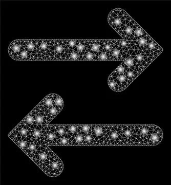 Flare Mesh Network Flip Horizontal with Flare Spots Illustrazione stock
