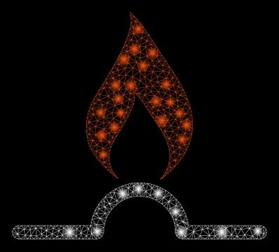 Flare Mesh Network Gas Flame with Flare Spots Stock Illustration