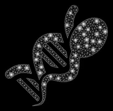 Flare Mesh Network Genetics with Flare Spots Illustrazione stock