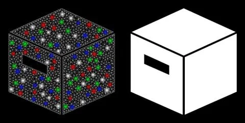 Flare Mesh Network Goods Box with Flare Spots イラスト素材