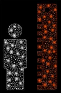 Flare Mesh Network Height Meter with Flare Spots Stock Illustration