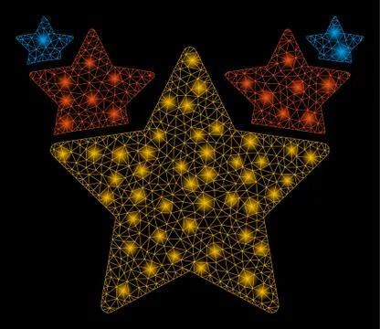 Flare Mesh Network Hit Parade with Flare Spots Illustrazione stock