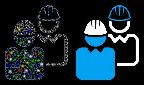 Flare Mesh Network Industrial Users Icon with Flare Spots Stockillustratie