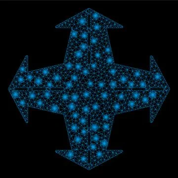 Flare Mesh Network Intersection Directions with Flare Spots Stock Illustration