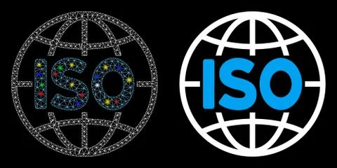 Flare Mesh Network ISO Standards Icon with Flare Spots イラスト素材
