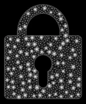 Flare Mesh Network Lock with Flare Spots Stock Illustration