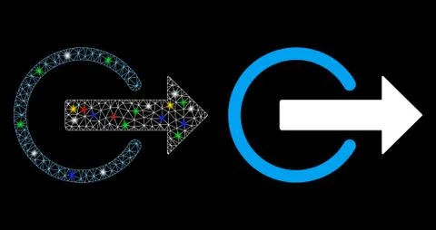 Flare Mesh Network Logout Icon with Flare Spots Stock Illustration